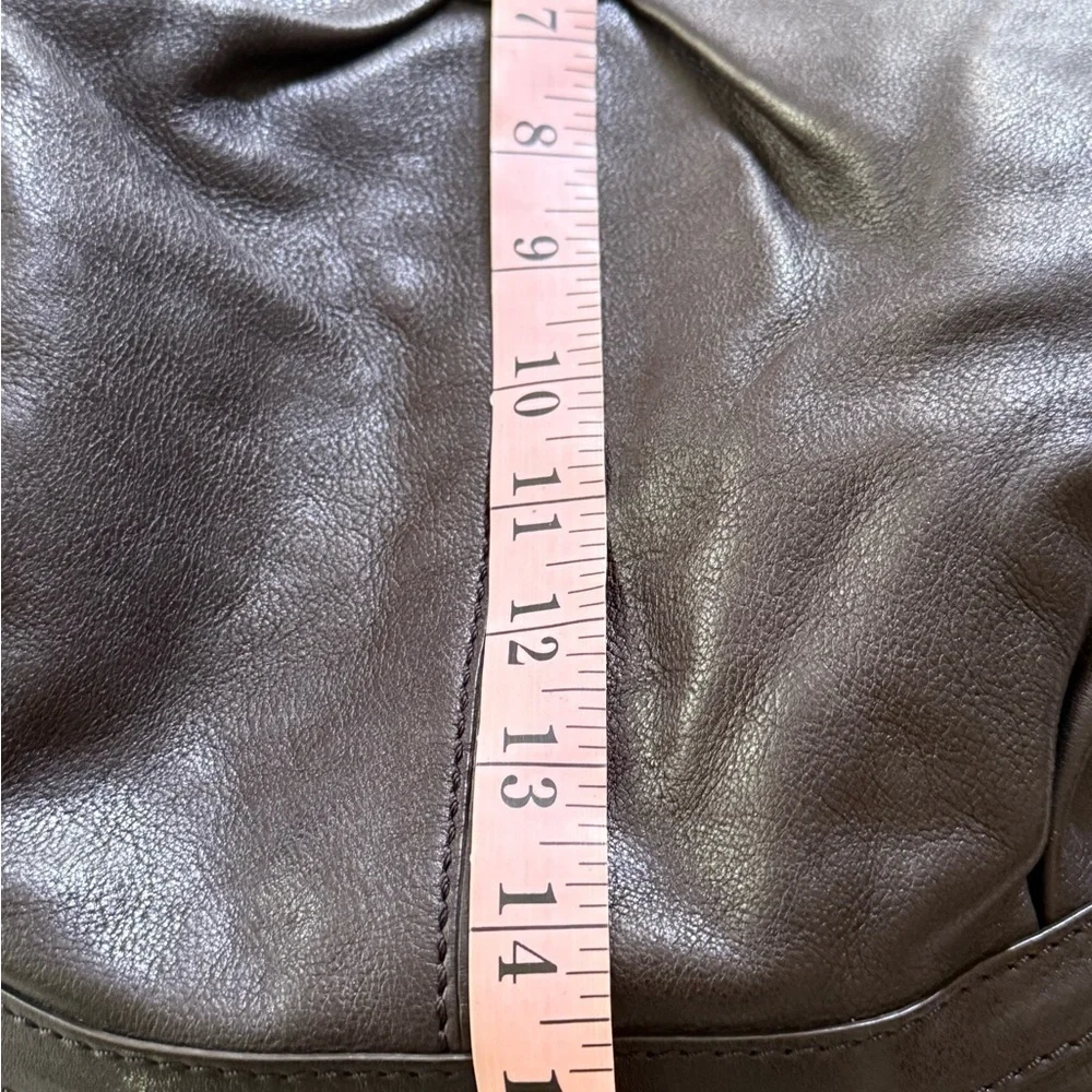 Antonio Milani Brown Pebbled Leather Hobo Bag